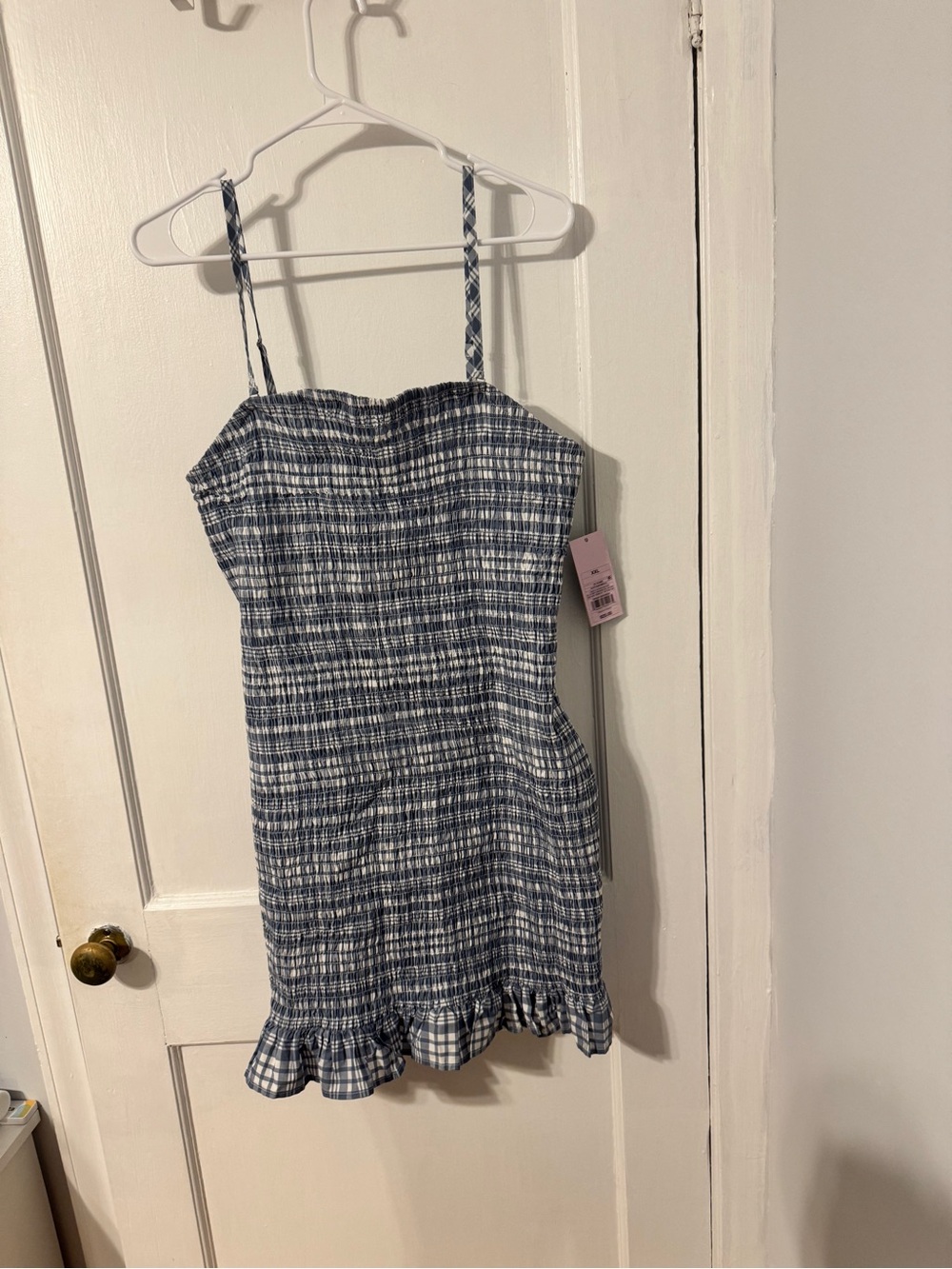 wild fable Blue and White Plaid Mini Dress